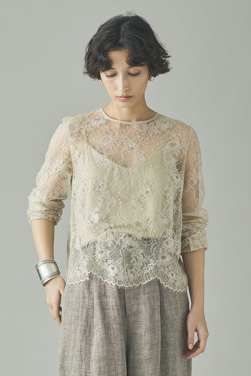 カレンソロジー/Curensologyの【予約販売】〈C.S.G〉リネンリバーレースブラウス(ベージュ/642817)