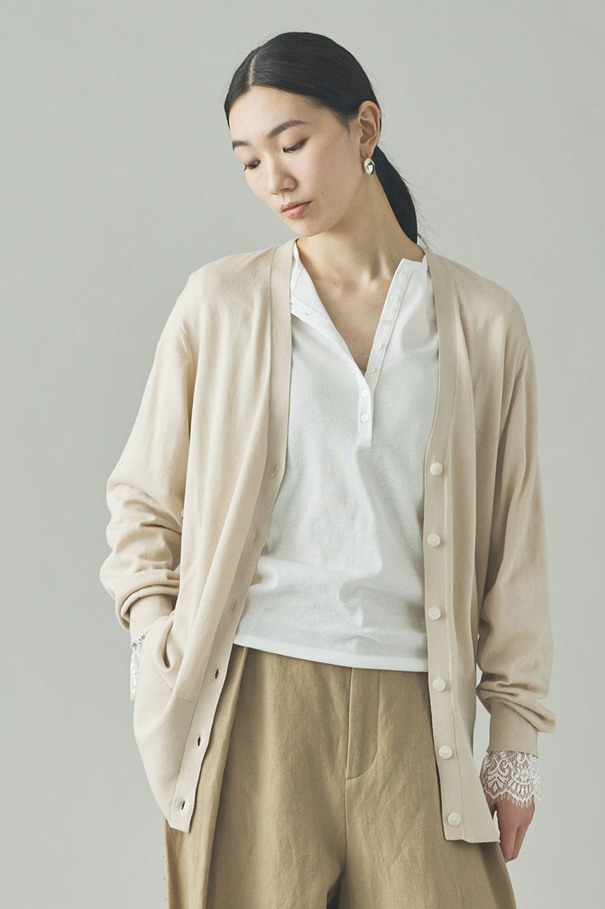 カレンソロジー/CurensologyのファインコットンＶネックカーディガン(アイボリー/634209)