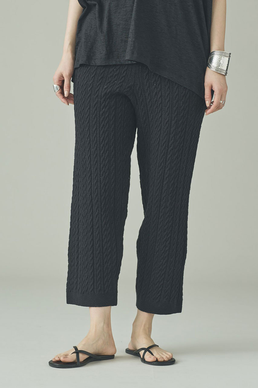 カレンソロジー/Curensologyのローシルクケーブルニットパンツ(ブラック/646207)