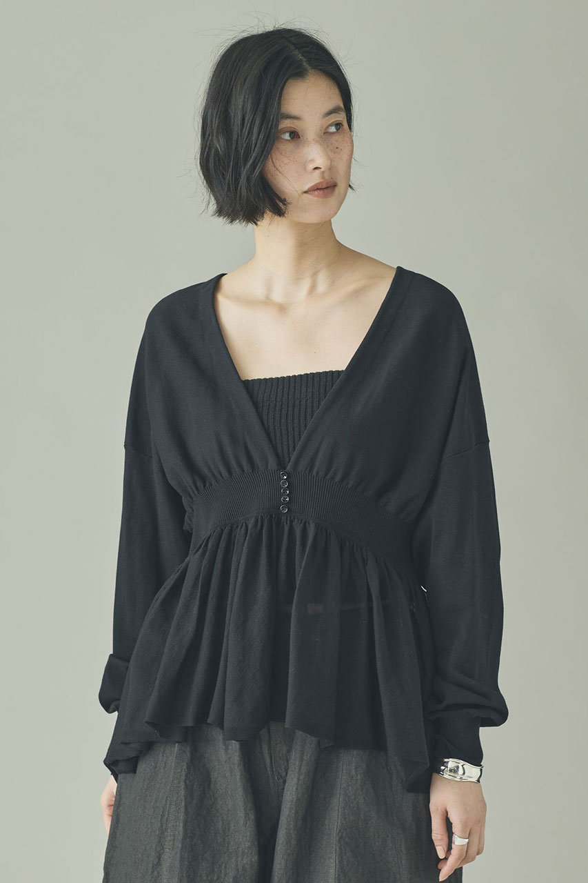 カレンソロジー/Curensologyのピンタックギャザーニットプルオーバー(ブラック/639466)