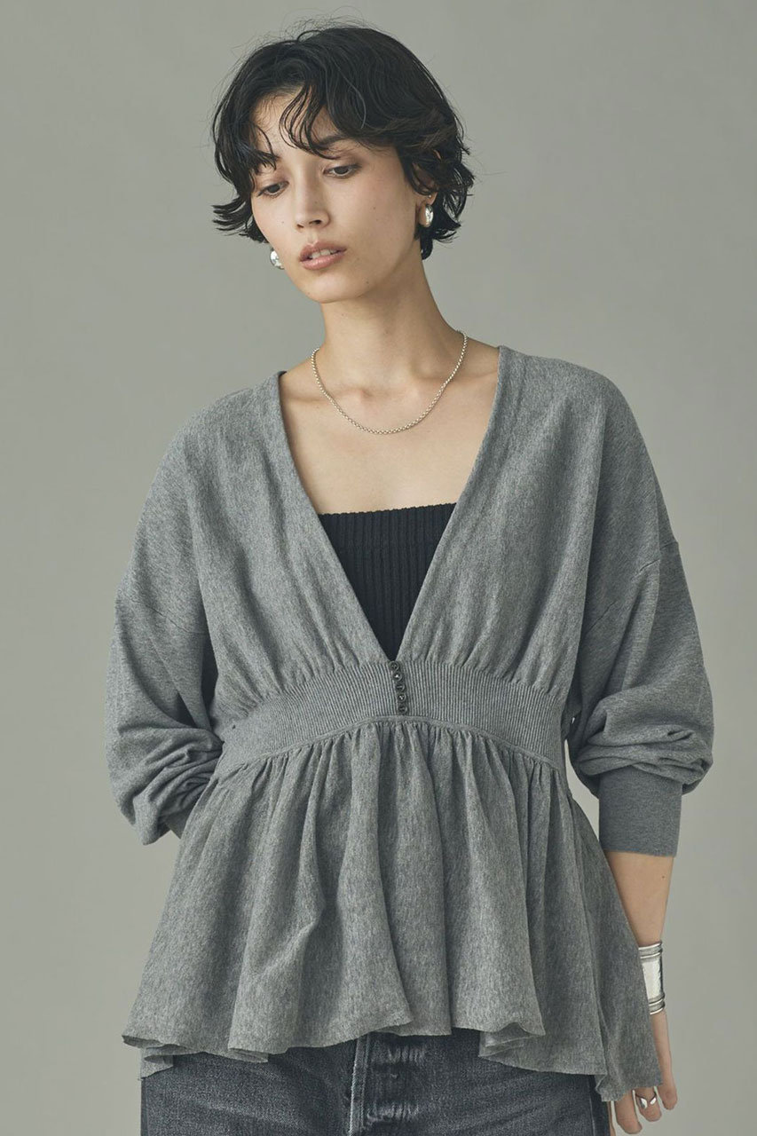 カレンソロジー/Curensologyのピンタックギャザーニットプルオーバー(グレー/639466)