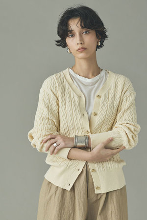 カレンソロジー/Curensologyの【予約販売】ローシルクケーブルカーディガン(110300/110303)