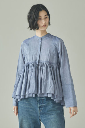 カレンソロジー/Curensologyの【予約販売】シャンブレーレイヤードギャザーブラウス(110400/110403)