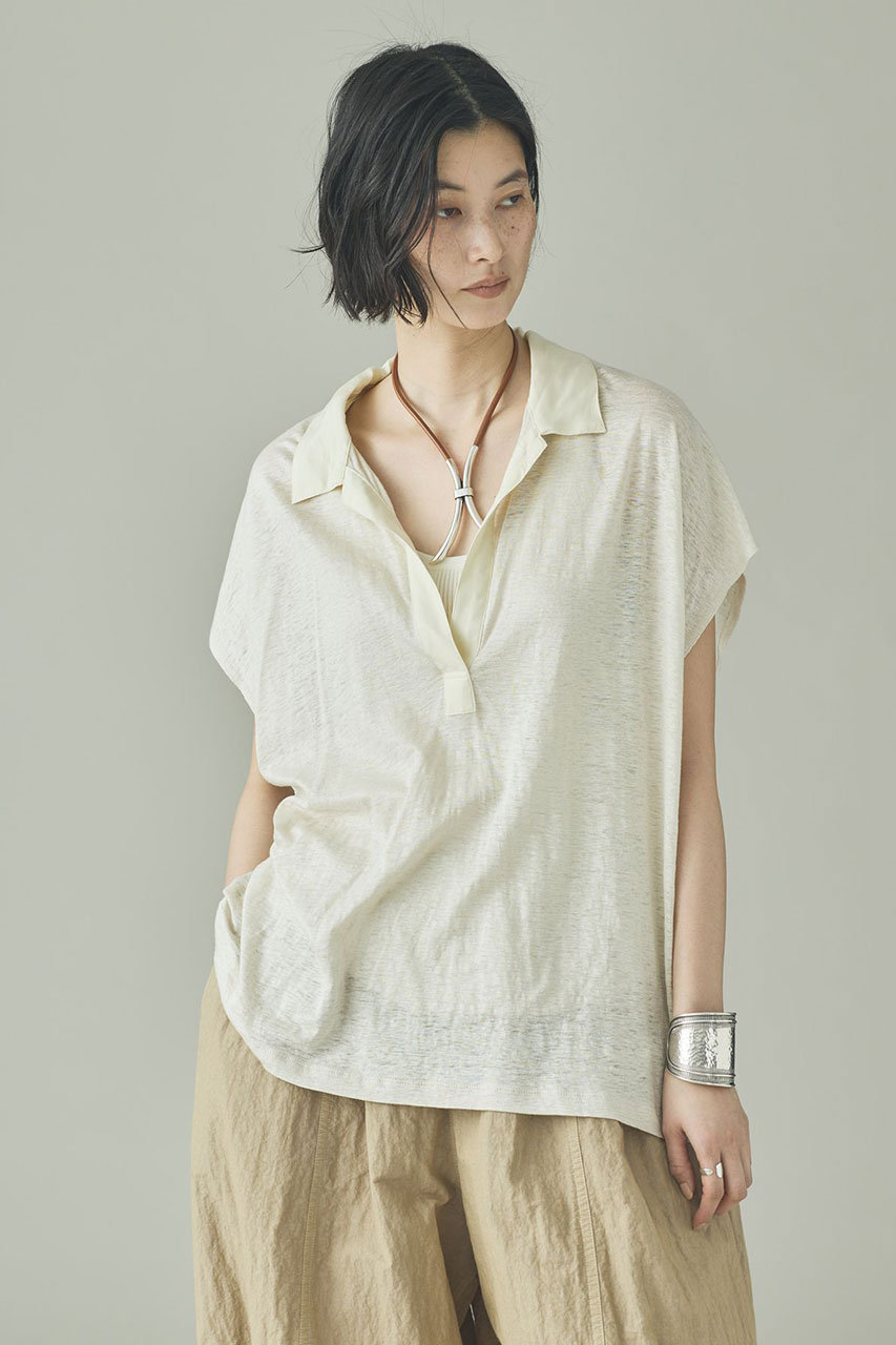 カレンソロジー/Curensologyの【予約販売】シアーリネンポロプルオーバー(オフホワイト/642595)