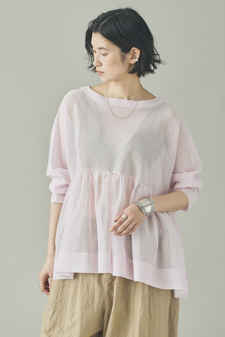 カレンソロジー/Curensologyのシアーギャザーニットプルオーバー(ライトピンク/642586)