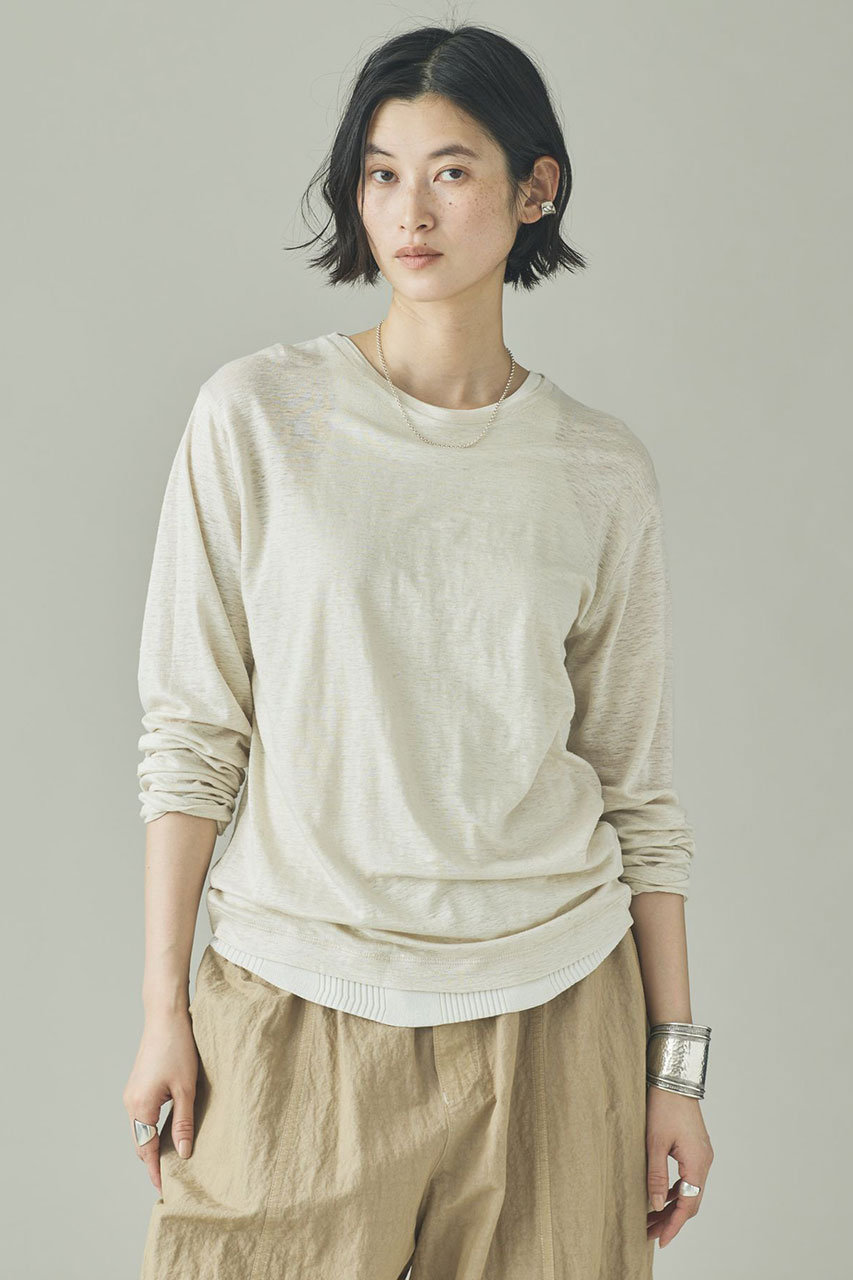 カレンソロジー/Curensologyの【予約販売】シアーリネンロングスリーブTシャツ(オフホワイト/642599)