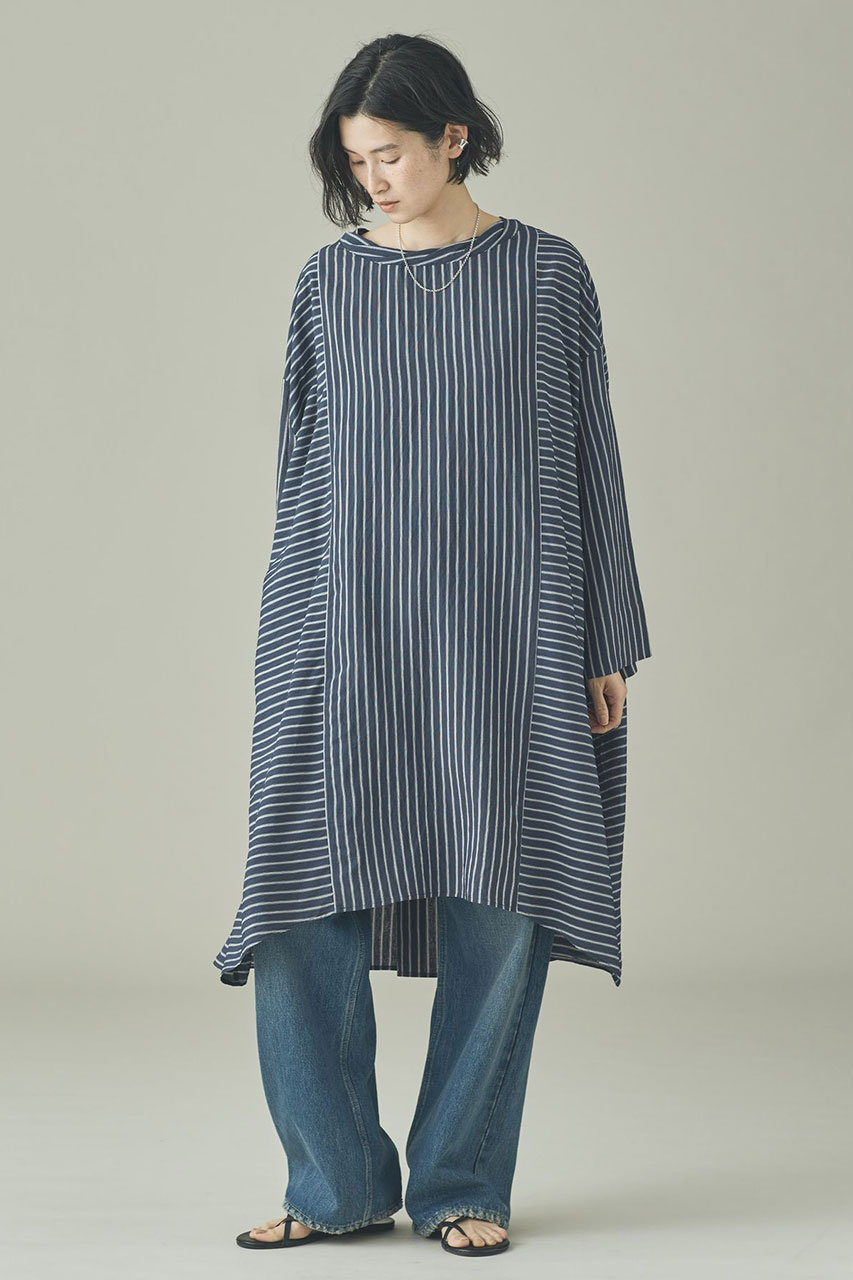 カレンソロジー/Curensologyの【予約販売】〈C.S.G〉ストライプフルイドブラウス(ネイビー/642584)
