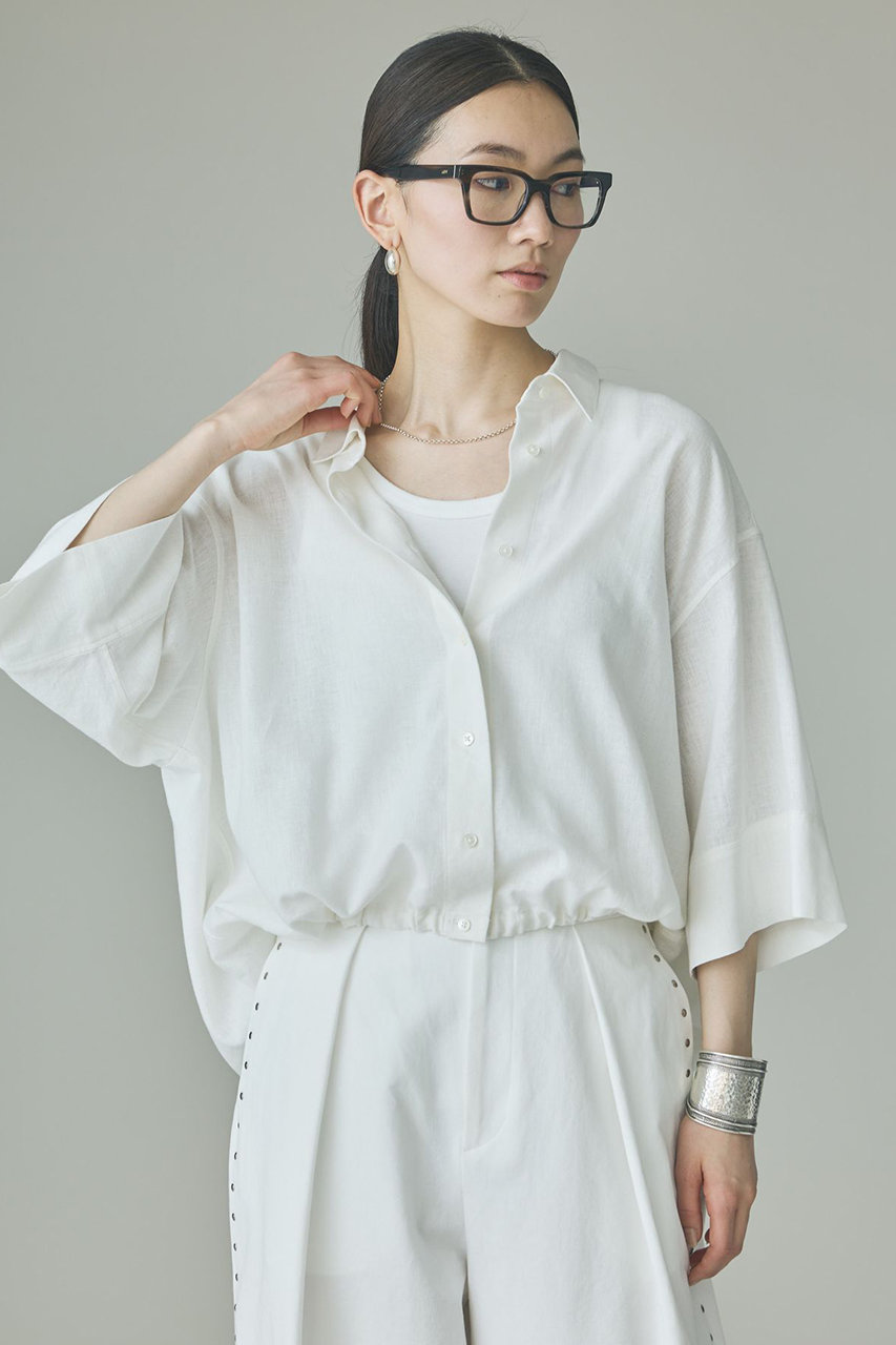 カレンソロジー/Curensologyの【予約販売】リネンミックスドロストシャツ(ホワイト/642876)