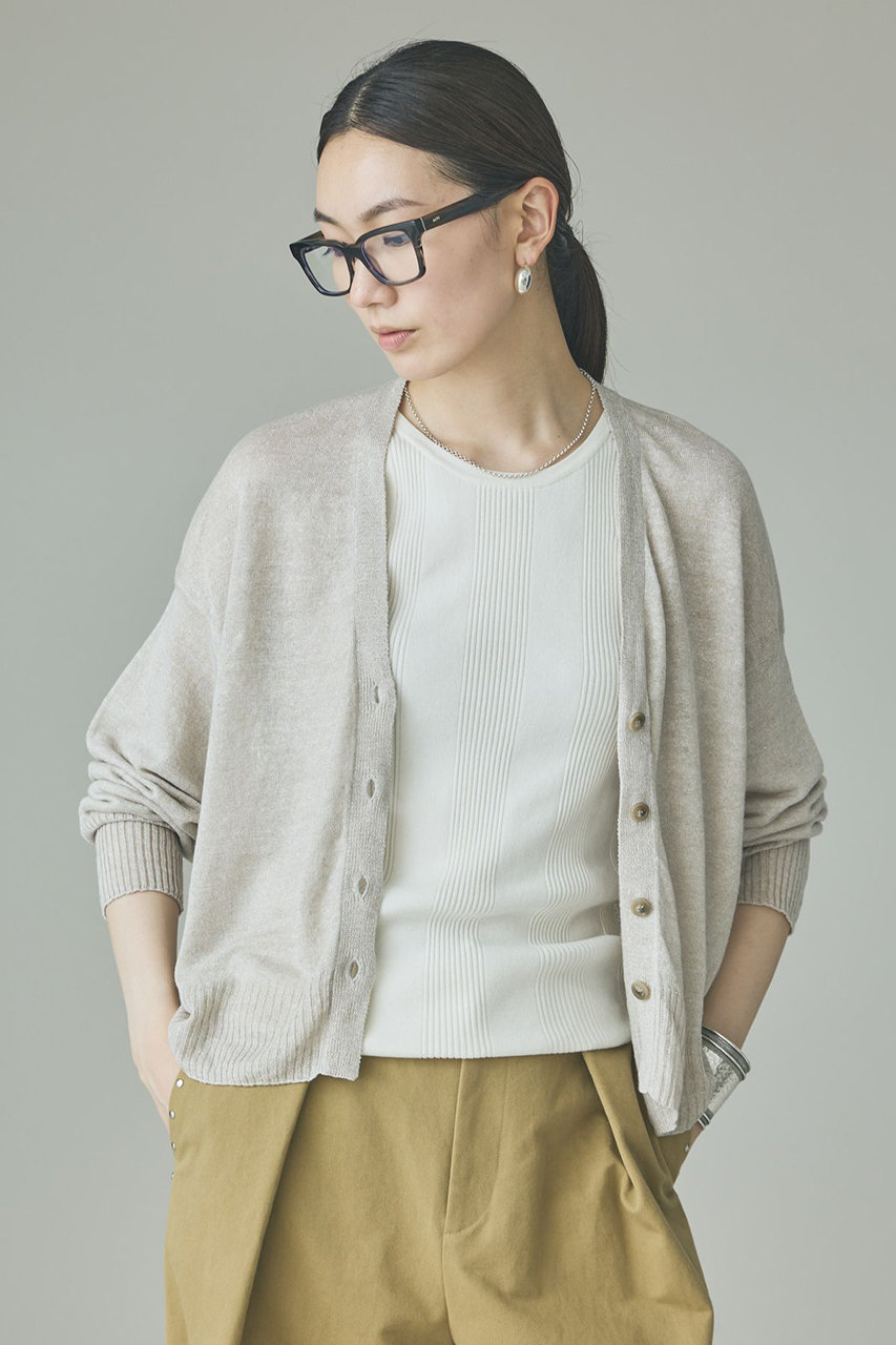 カレンソロジー/Curensologyの【予約販売】リネンVネックカーディガン(ライトグレー/670515)