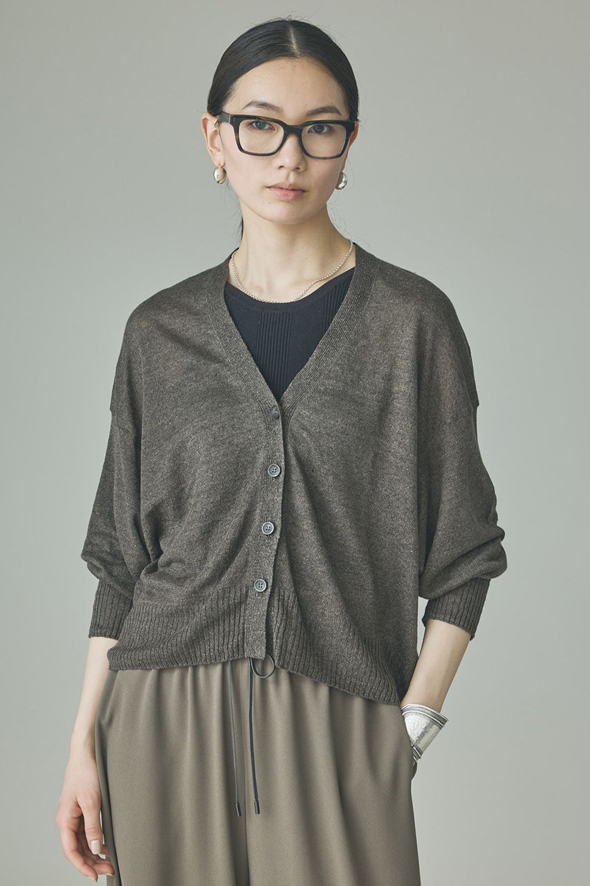 カレンソロジー/Curensologyの【予約販売】リネンVネックカーディガン(ブラウン/670515)