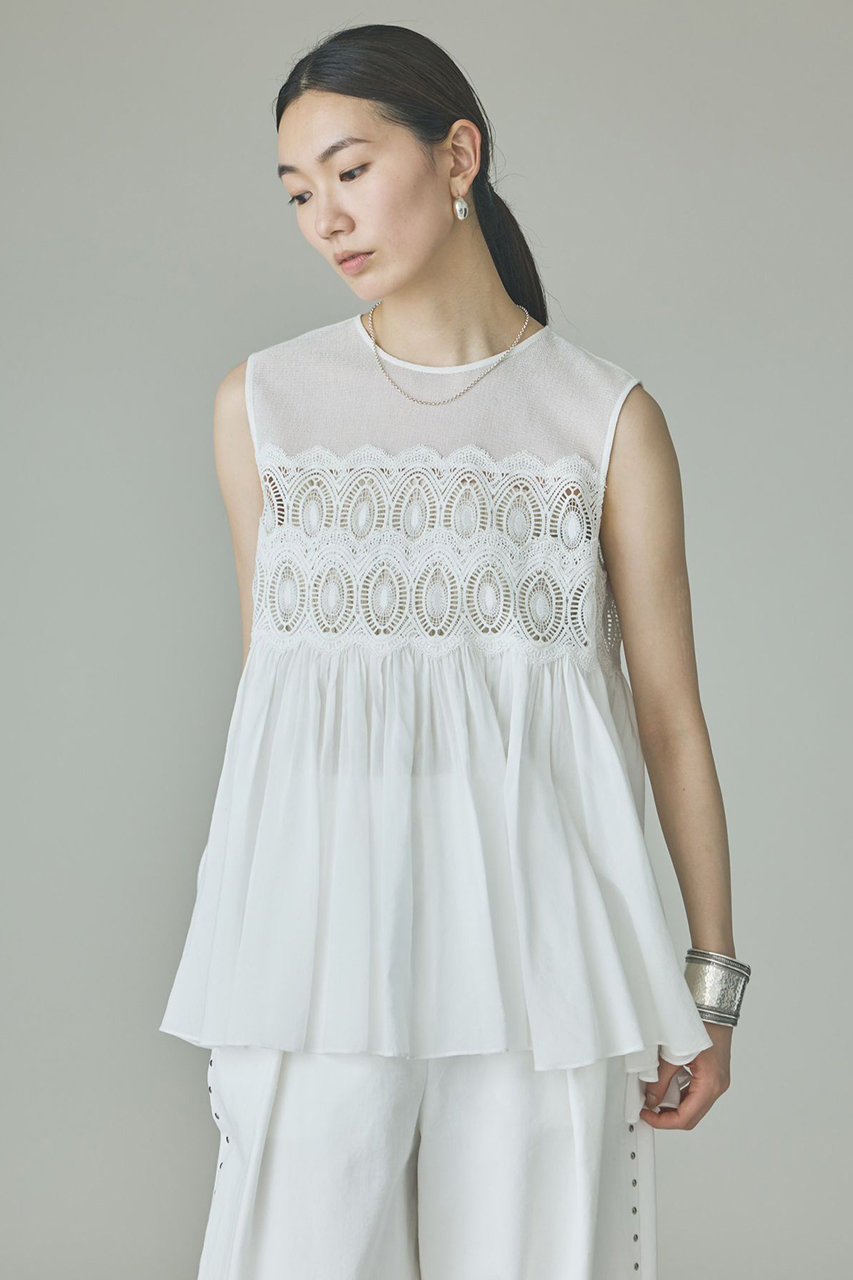 カレンソロジー/Curensologyの【予約販売】ケミカルレースブラウス(ホワイト/643188)