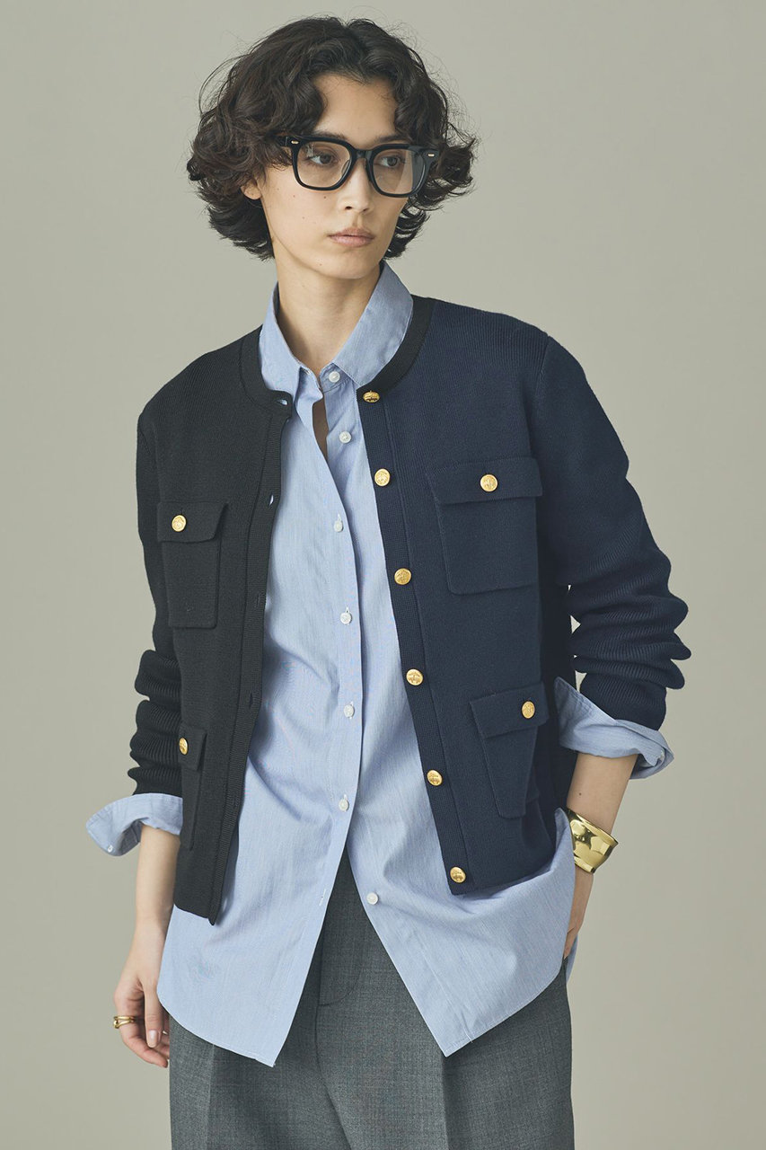 Curensology 〈Brooks Brothers〉別注ニットジャケット (ダークブルー, F) カレンソロジー ELLE SHOP