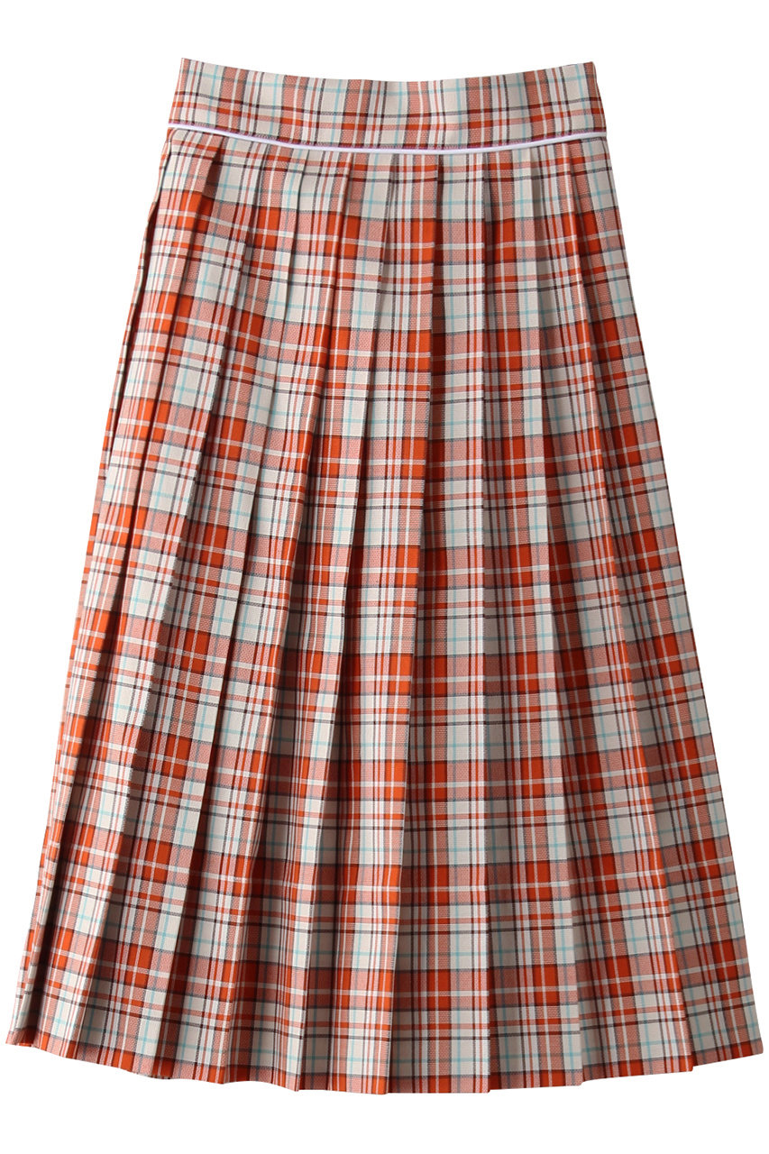 Plan C プラン C タータンチェックプリーツスカート ブリックチェック の通販 Elleshop エル ショップ