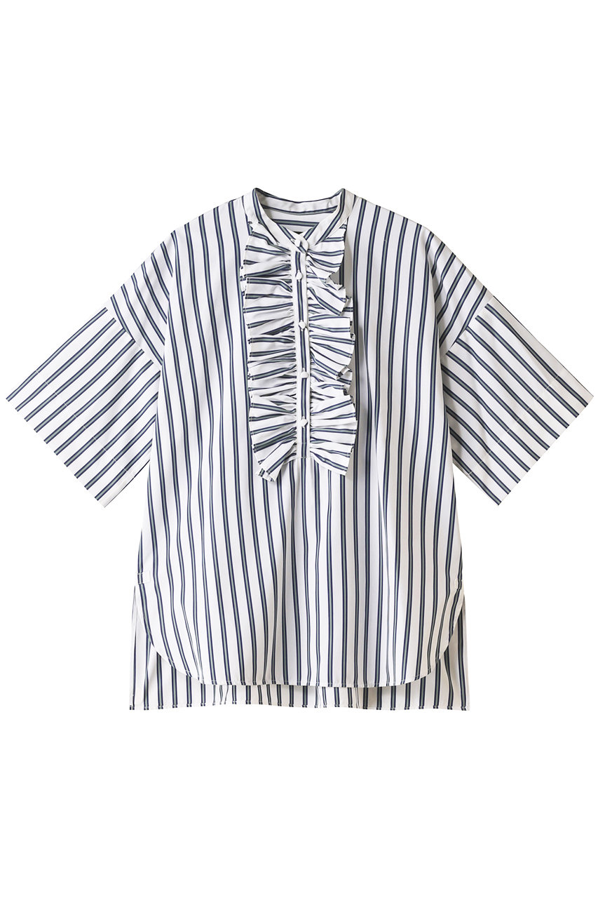 Weekend Max Mara ウィークエンド マックスマーラ コットンポプリンフロントフリルシャツ ジェイド