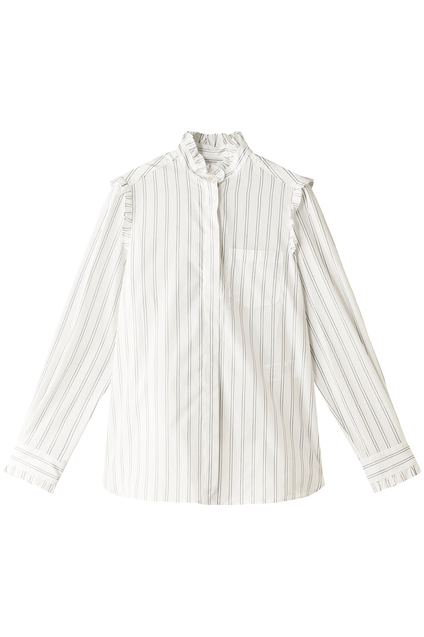 Weekend Max Mara ウィークエンド マックスマーラ コットンポプリンフリルシャツ ホワイト
