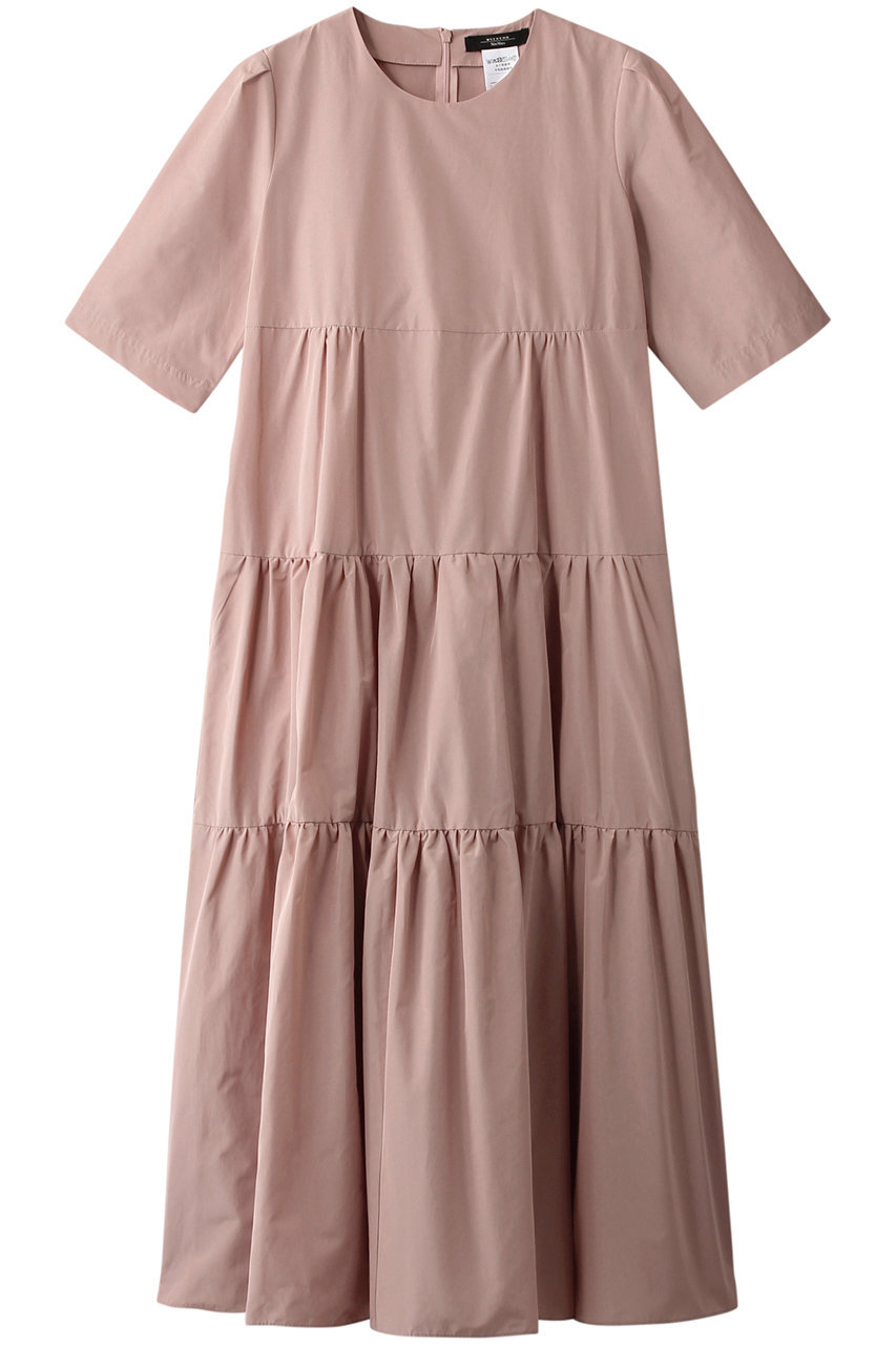Weekend Max Mara ウィークエンド マックスマーラ ポリエステルコットンタフタティアードワンピース ピンク