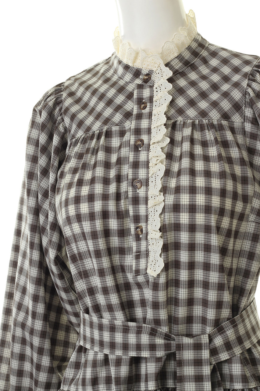 Weekend Max Mara ウィークエンド マックスマーラ Alareチェックワンピース ヘーゼルナッツブラウン の通販 Elleshop エル ショップ