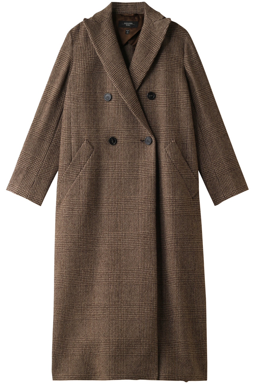 SALE 【30%OFF】 Weekend Max Mara ウィークエンド マックスマーラ ウールグレンチェックコート キャメル