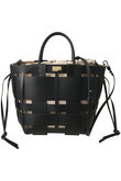 ZANCHETTI(ザンケッティ)｜WOVEN MIDI SHOPPER/ブラック の通販