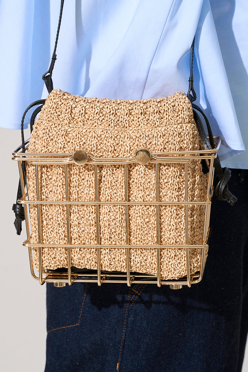 ZANCHETTI(ザンケッティ)｜MARKET BAG(RAFFIA)/ベージュ×ブラック の通販｜ELLESHOP・(エル・ショップ)