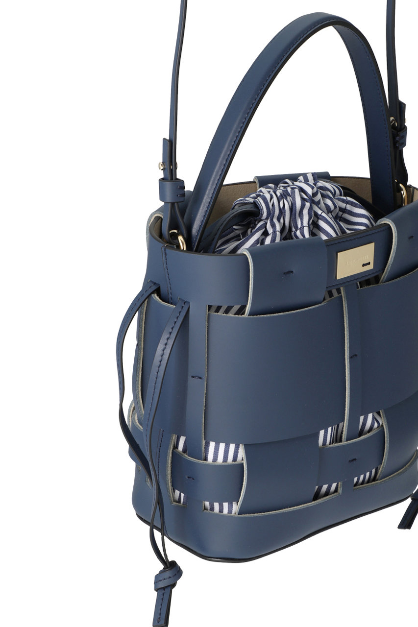 ZANCHETTI◇WOVEN BUCKET SMALL/レザー/BLK ZANCHETTI(ザンケッティ