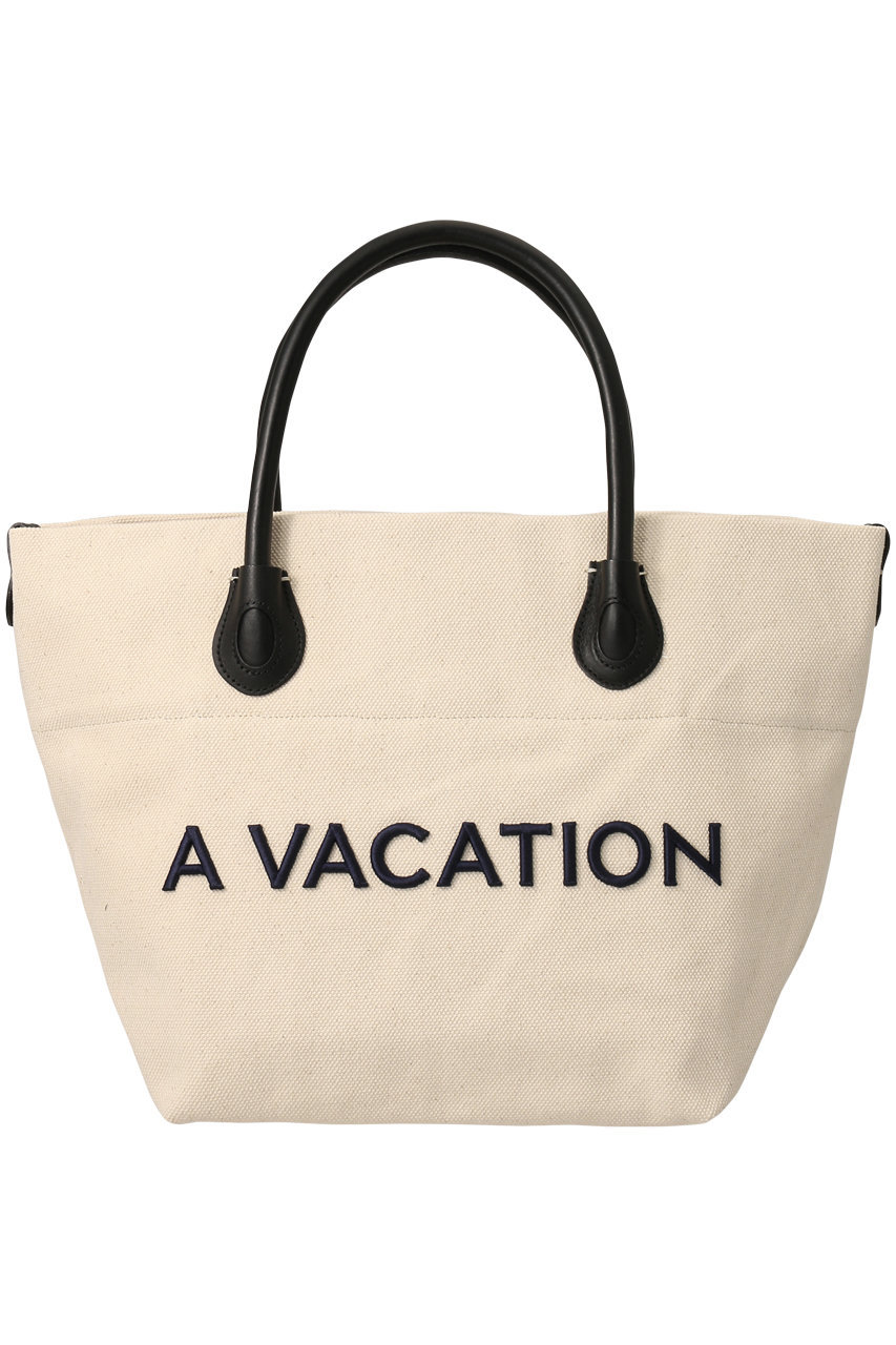  A VACATION VAST M ロゴトートバッグ (キャンバス×ネイビー F) ア ヴァケーション ELLE SHOP