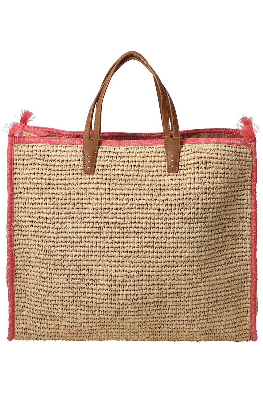 【最終値引】A VACATION TANK トートバッグ ペイズリー A4可 A VACATION(ア ヴァケーション)｜TANK RAFFIA トートバッグ/ピンク