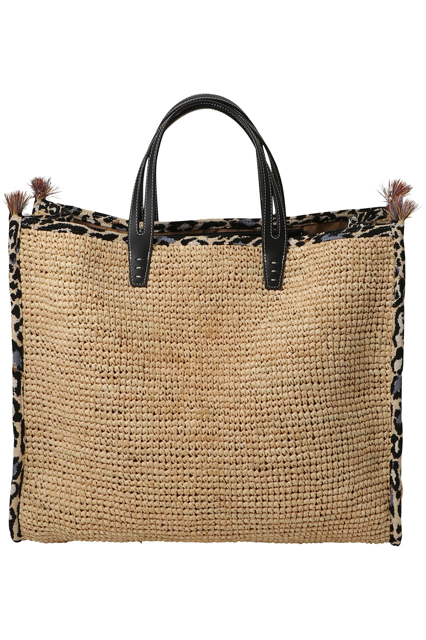 ア ヴァケーション/A VACATIONのTANK RAFFIA トートバッグ(レオパード/26SS-A121-00-13)