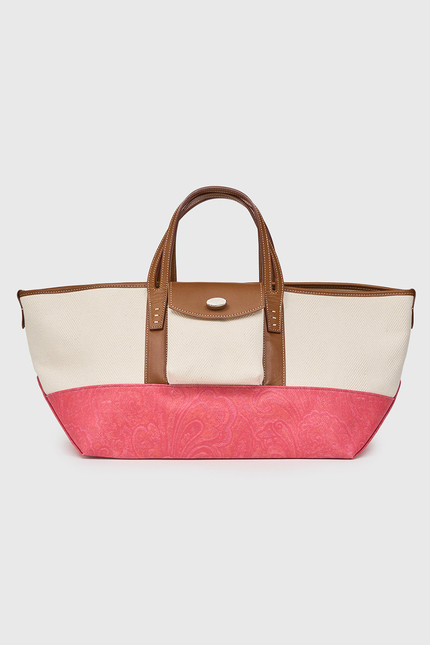 ア ヴァケーション/A VACATIONの【予約販売】LAND スカーフ付きトートバッグ(ピンクペイズリー/26SS-A111-00-10)