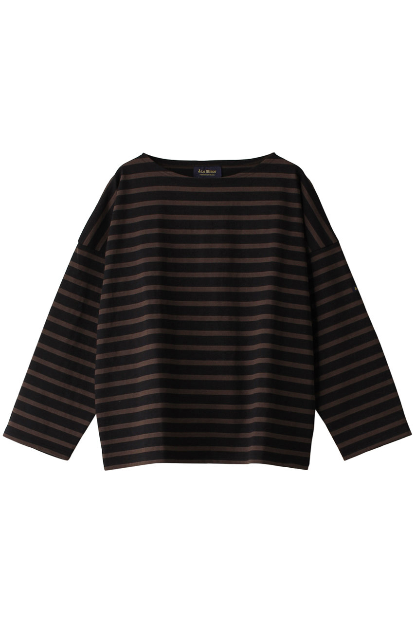 ＜ELLE SHOP＞ Le minor PETIT COPAIN ビッグティー (ブラック/マルーンフォンセ TF) ルミノア ELLE SHOP