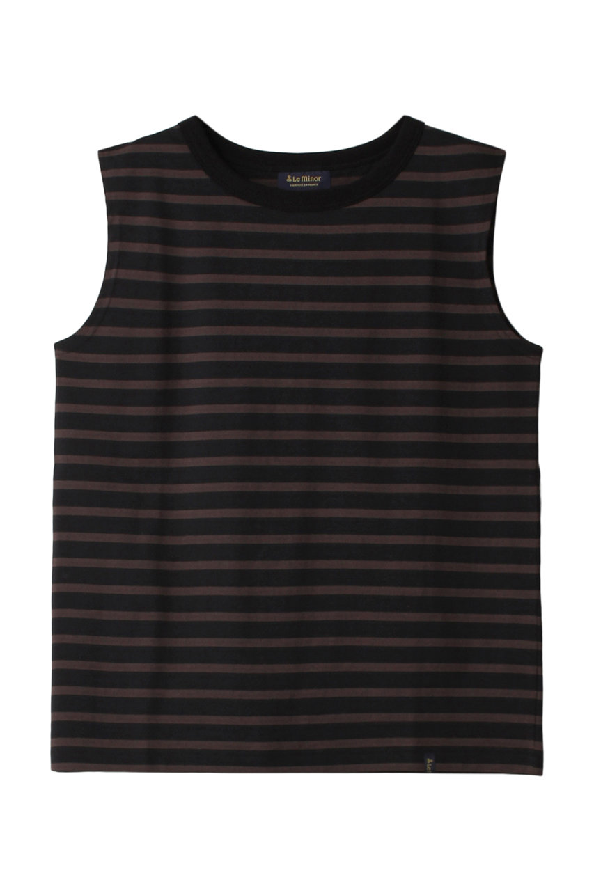 Le minor AILESノースリーブTシャツ (BLACK/MARRON FONCE, TF) ルミノア ELLE SHOP