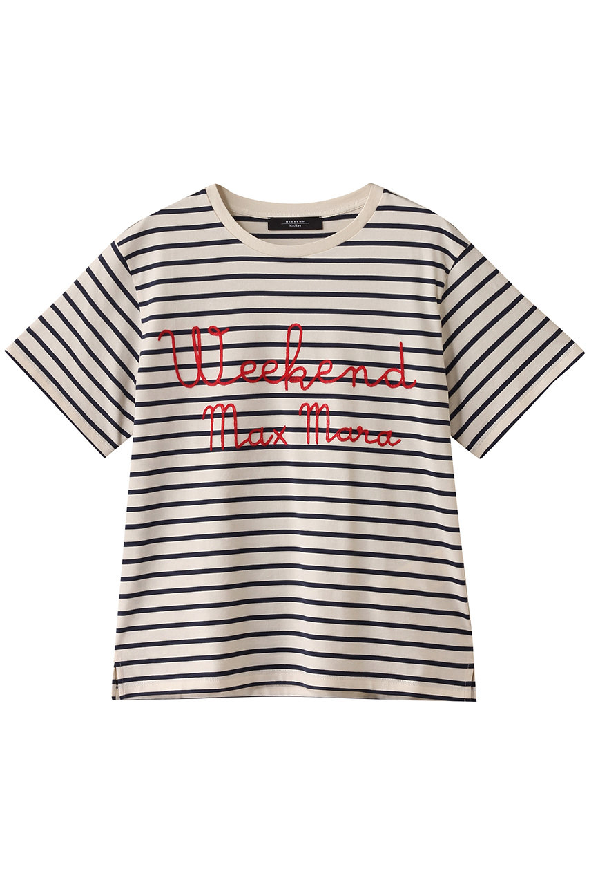 Max Mara 【Weekend Max Mara】OLGA ジャージーコットンロゴTシャツ (ネイビーロゴ, S) マックスマーラ ELLE SHOP Max Mara 【Weekend Max Mara】OLGA ジャージーコットンロゴTシャツ (ネイビーロゴ, S) マックスマーラ ELLE SHOP