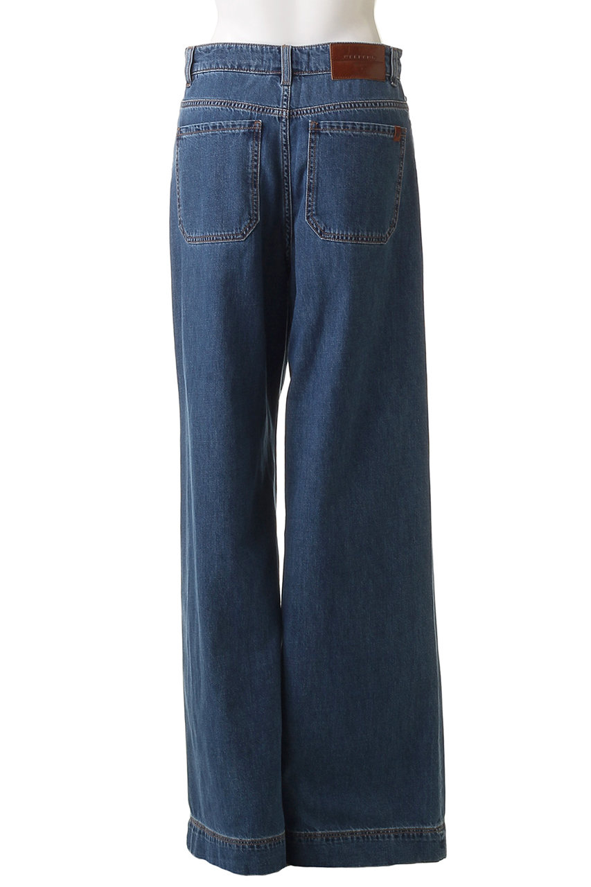 マックスマーラ　ハイウエスト　ワイドパンツ　ネイビー　36 マックスマーラ ハイウエスト ワイドパンツ ネイビー 36