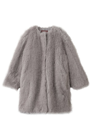 【Max Mara Studio】EROS フェイクファー ノーカラーコート