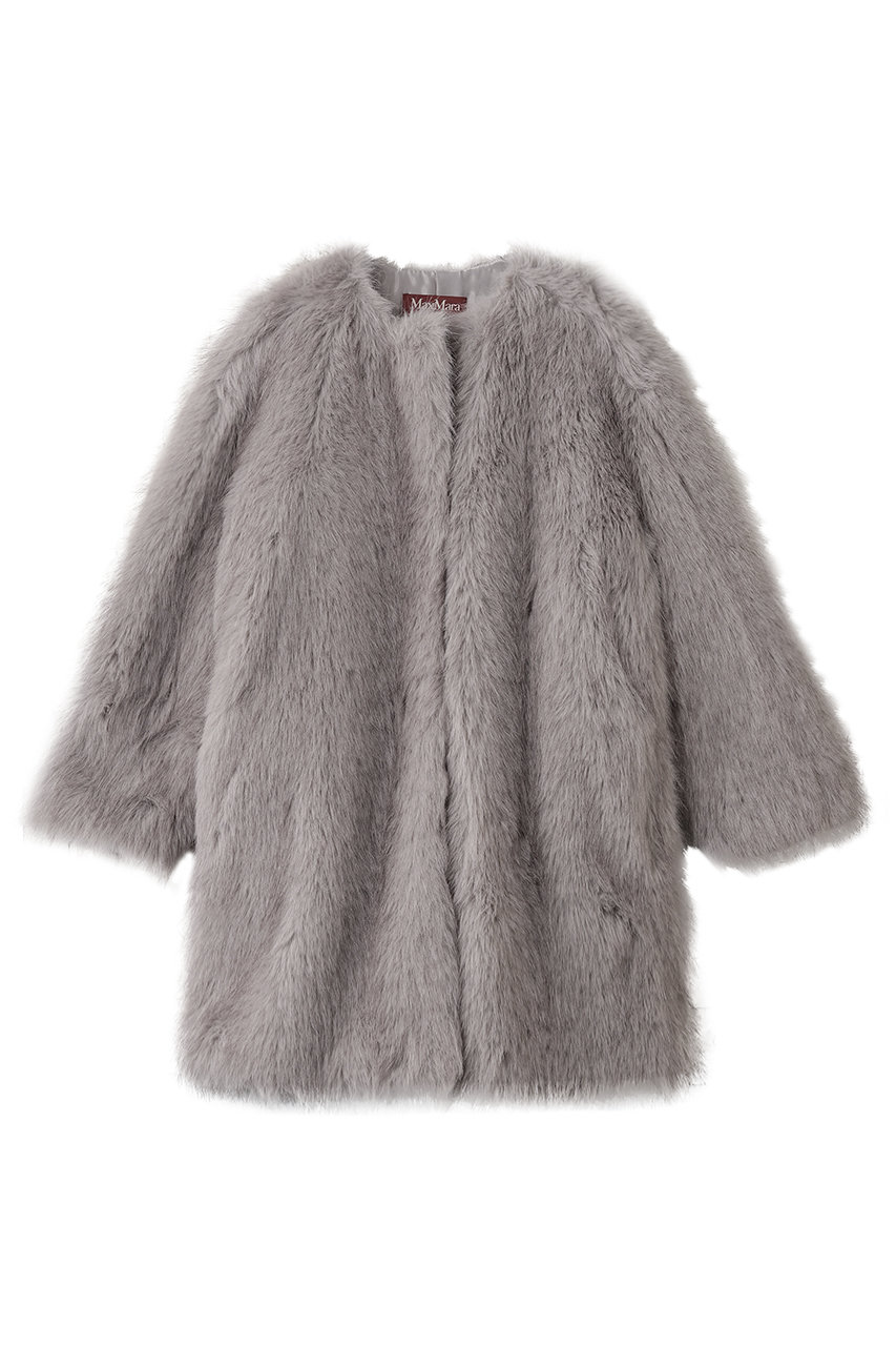 Max Mara 【Max Mara Studio】EROS フェイクファー ノーカラーコート (パールグレー, 38) マックスマーラ ELLE SHOP Max Mara 【Max Mara Studio】EROS フェイクファー ノーカラーコート (パールグレー, 38) マックスマーラ ELLE SHOP