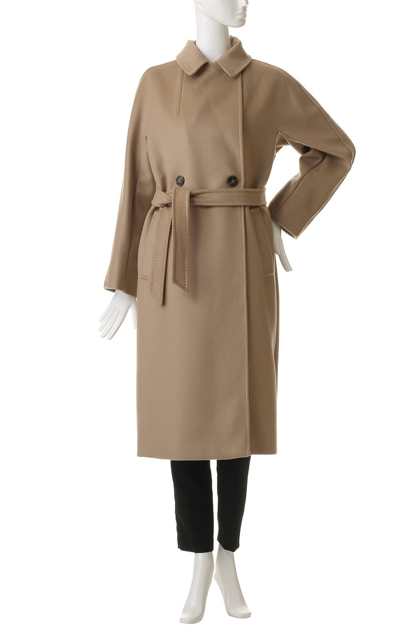 MAX mara ウエスト紐付きロングコート キャメル 42 キレイめ オフィス MAX mara ウエスト紐付きロングコート キャメル 42 キレイめ