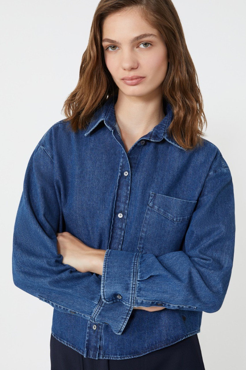 【極美品】'S Max Mara デニムシャツジャケット コート ビジュー 40 極美品】'S Max Mara デニムシャツジャケット コート ビジュー