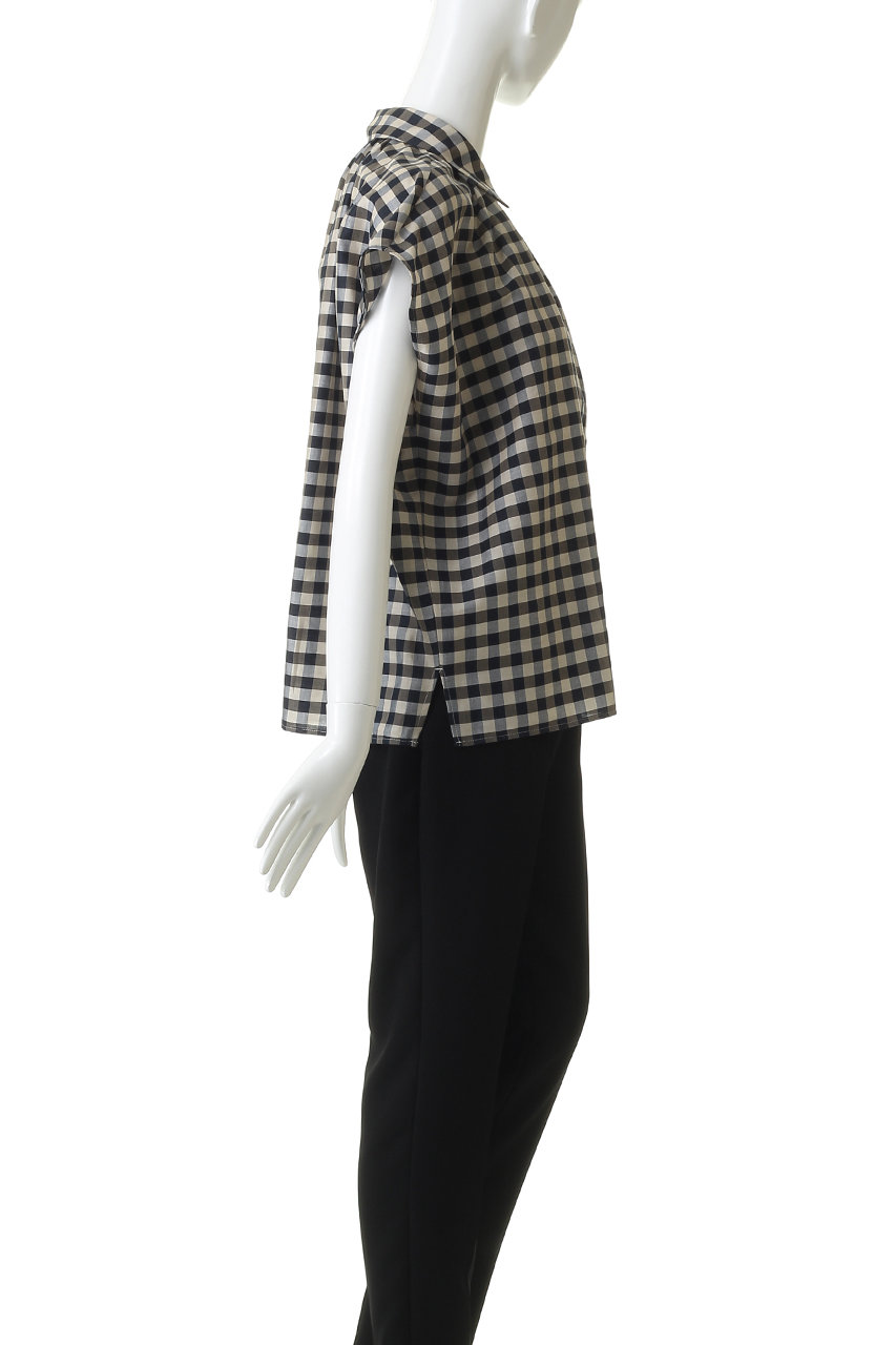 マックスマーラ 長袖シャツ ウィークエンド チェック柄 トップス レディース 38サイズ ベージュ×ネイビー MAX MARA MAXMARA WEEKEND LINE（マックスマーラウィークエンドライン） WEEKEND