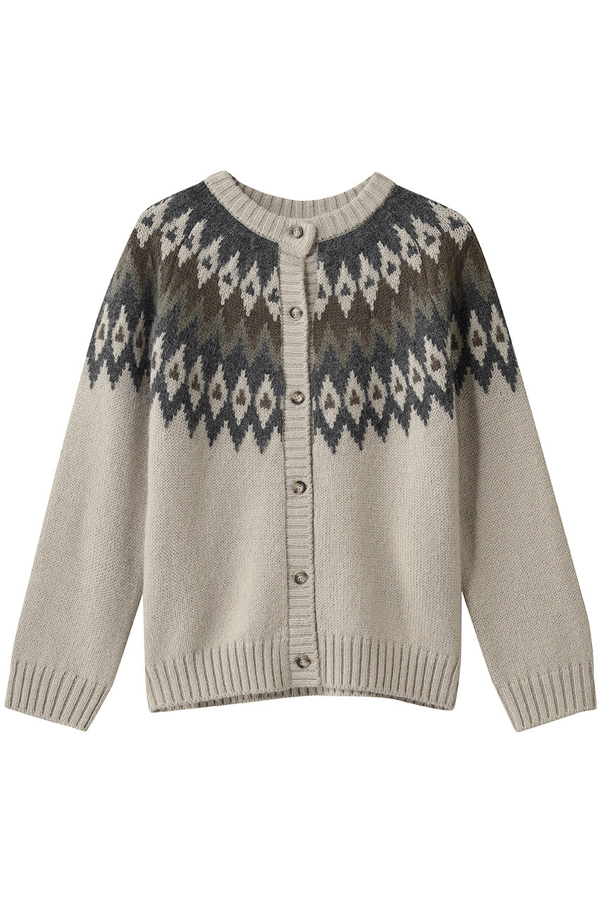 Max Mara 【Weekend Max Mara】TARGA ノルディック カーディガン (ベージュジャカード, S) マックスマーラ ELLE SHOP