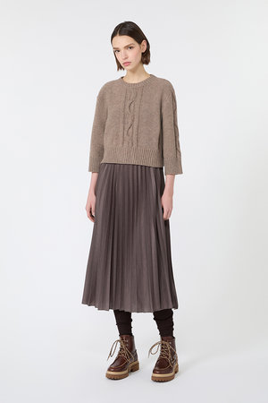 マックスマーラ/Max Maraの【Weekend Max Mara】CALCO ケーブルニット×プリーツスカート ドッキングワンピース(110500/110503)