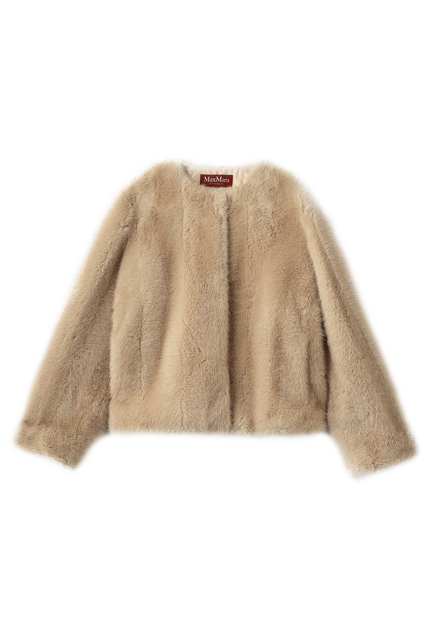 マックスマーラ/Max Maraの【Max Mara Studio】PALCHI フェイクファーノーカラージャケット(ベージュ/2626456032600)