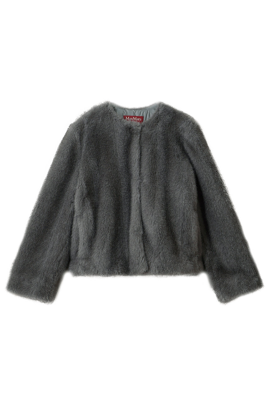 マックスマーラ/Max Maraの【Max Mara Studio】PALCHI フェイクファーノーカラージャケット(ライトグレー/2626456032600)