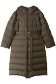 【Max Mara Studio】CANNETI マットポリエステル ベルト付き はっ水フーディーダウンコート