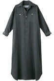 ソフトシュリンクガーゼシャツドレス
