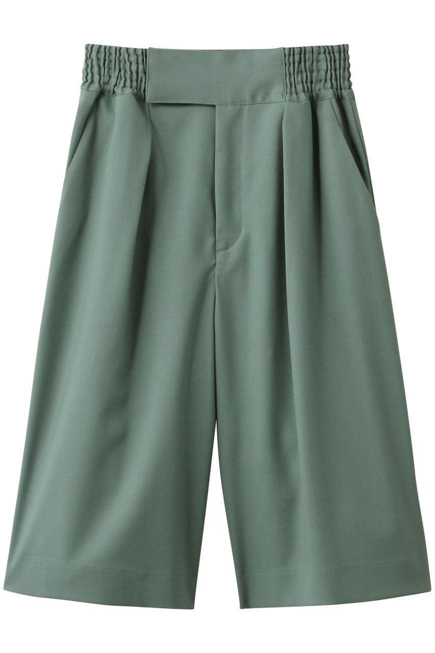 SALE 【50%OFF】 BAUME ボーメ ウールタックワイドショートパンツ ライム