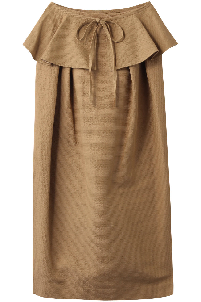 SALE 【50%OFF】 BAUME ボーメ ソリッドベルトぺプラムスカート ベージュ