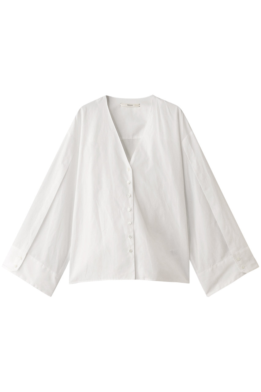 SALE 【30%OFF】 BAUME ボーメ コットンポプリンシャツジャケット ホワイト