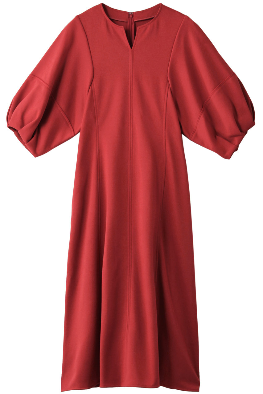 Anayi ダブルクロスパフスリーブワンピース レッド の通販 Elleshop エル ショップ