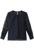 リーフチュールレースクルーブラウス