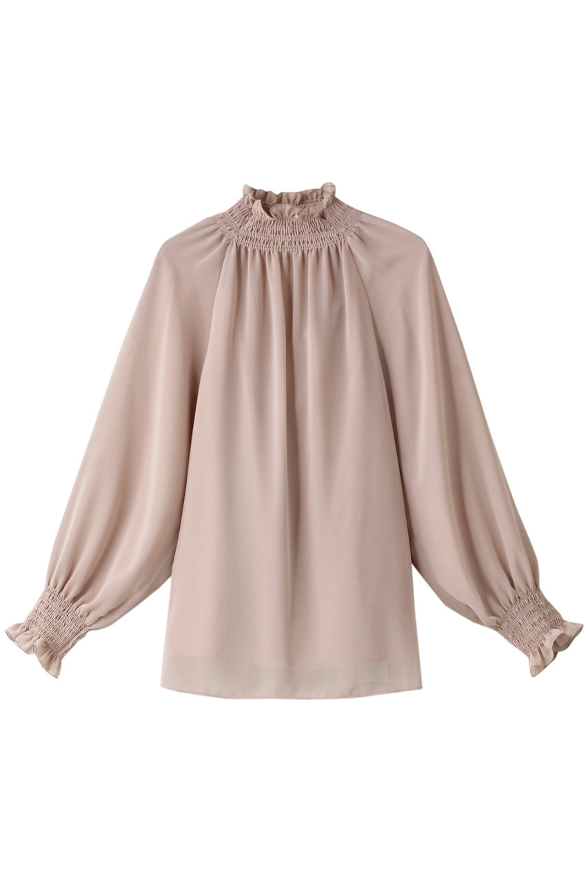 ANAYI(アナイ)｜シアージョーゼットシャーリングブラウス/ピンクベージュ の通販｜ELLESHOP・(エル・ショップ)